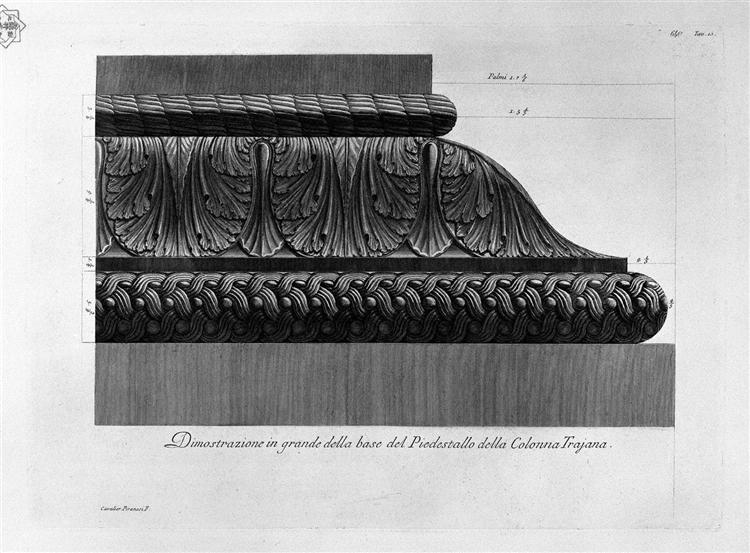 Demonstration of a large pedestal base of the Trajan`s Column - Giovanni Battista Piranesi