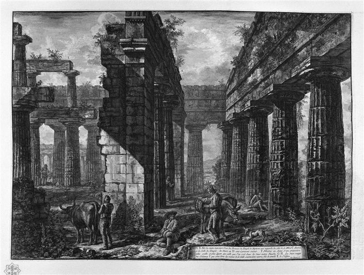 Interior of pronaos of the Temple itself, which looks toward the ground - Джованні Баттіста Піранезі