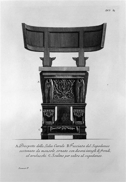 Other statement of the curule chair, already illustrated in the preceding tables - Giovanni Battista Piranesi