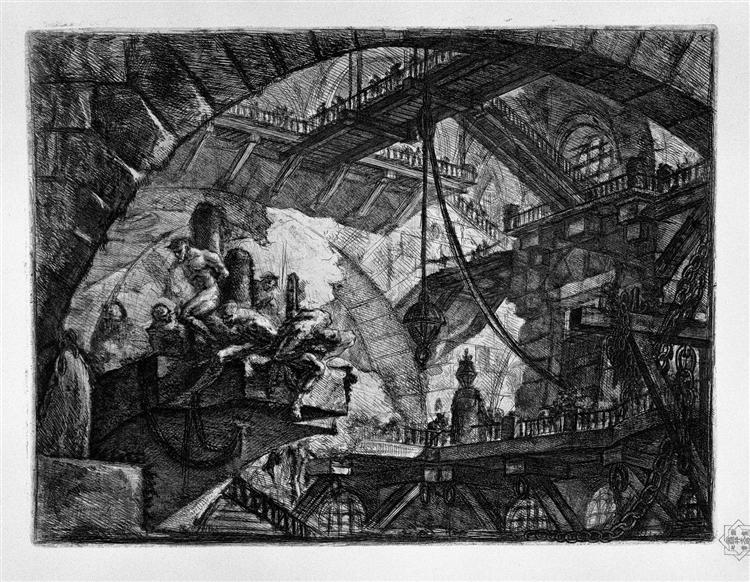 Prisoners on a Projecting Platform - Giovanni Battista Piranesi