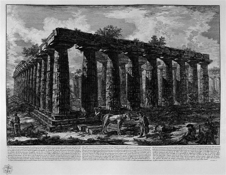 View of a colonnade forming a quadrilateral - Giovanni Battista Piranesi