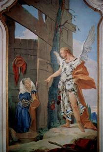 The appearance of the angel before Sarah - Джованні Баттіста Тьєполо