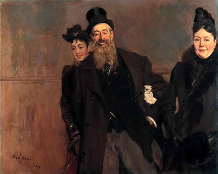 John Lewis Brown with Wife and Daughter, 1890 - Джованні Болдіні
