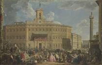 The Lottery at Palazzo Montecitorio - Giovanni Pannini