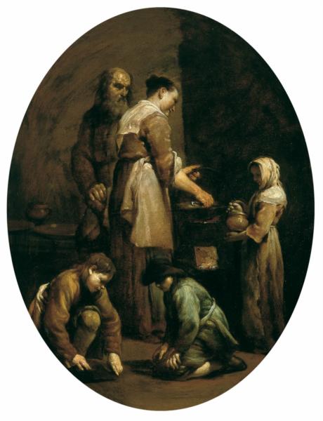 Interior with a Family of Peasants, 1709 - Джузеппе Марія Креспі