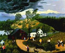 The Thunderstorm - Anna Mary Robertson Moses