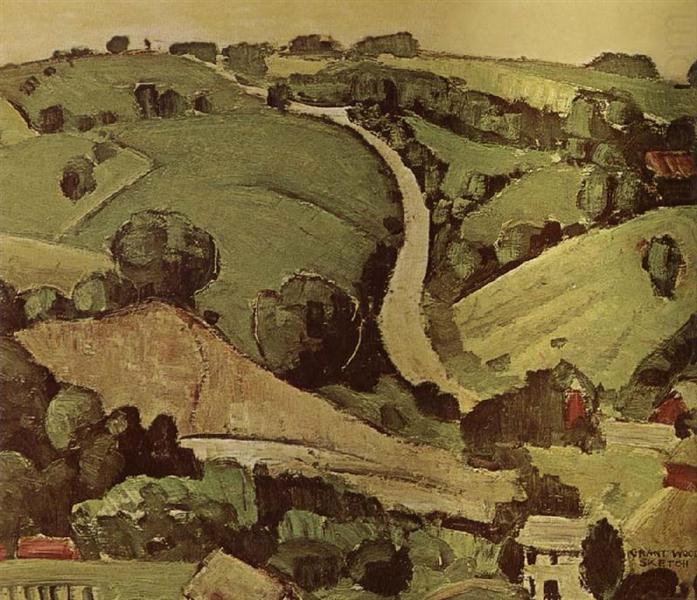 The Stone of Wall 1, 1930 - Grant Wood