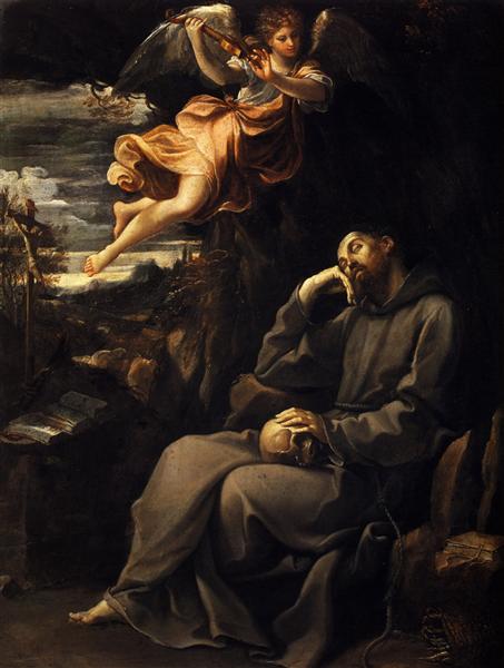 Saint Francis deadened with an angel musician, 1607 - Гвидо Рени