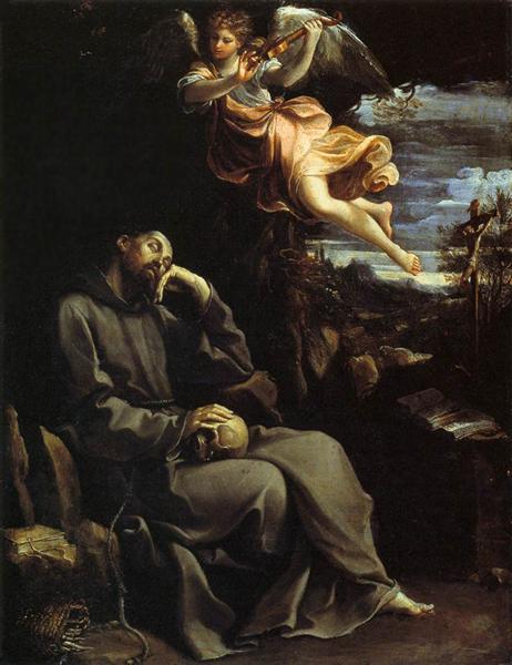 St Francis Consoled by Angelic Music, 1605 - 1610 - Гвидо Рени