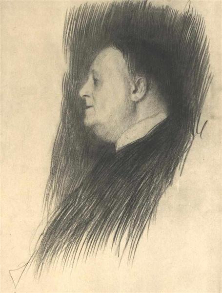 Portrait of a Man Facing Left, 1887 - Gustav Klimt