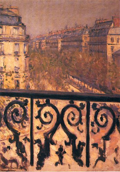 A Balcony in Paris, 1880 - 1881 - 古斯塔夫·卡耶博特