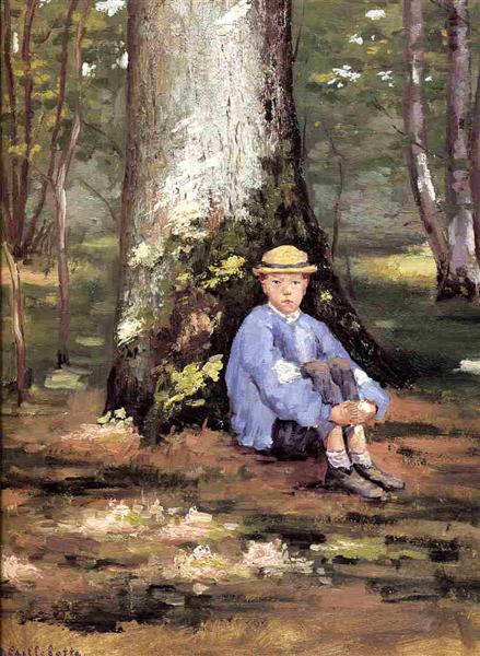 Yerres, Camille Daurelle under an Oak Tree, c.1871 - c.1878 - 古斯塔夫·卡耶博特