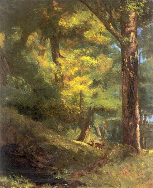 Two Roe Deers in the Forest - Gustave Courbet