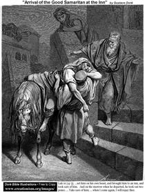 Arrival Of The Good Samaritan At The Inn - Gustave Dore