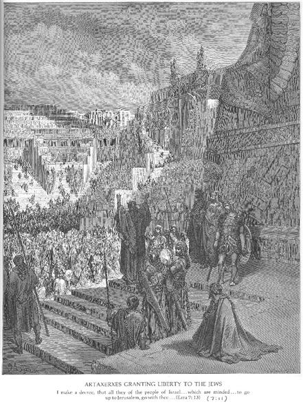 Artaxerxes Dando Liberdade aos Judeus, c.1868 - Gustave Doré