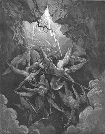 Hell at last, Yawning, received them whole - Gustave Doré