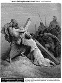 Jesus Falling Beneath The Cross - Gustave Dore