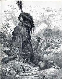 Shepherd wolf - Gustave Doré