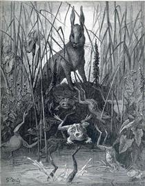 The Hare and the Frogs - Gustave Doré
