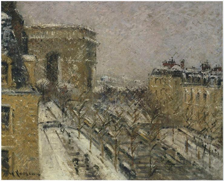 Arc de Triomphe in the Snow - Gustave Loiseau