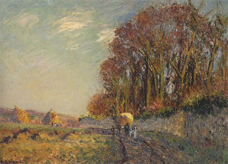 Cart in an Autumn Landscape - Gustave Loiseau