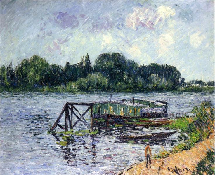 The Laundry Boat on the Seine at Herblay, 1906 - Гюстав Луазо