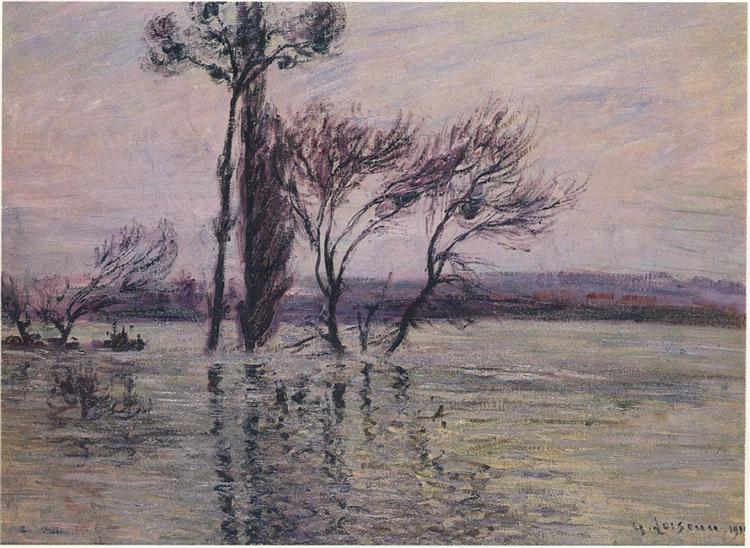 The Pointe de L Ile Under Water, 1910 - Gustave Loiseau