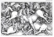 Group of Seven Wild Horses - Ганс Бальдунг