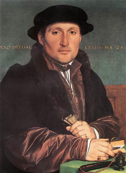 Unknown Young Man at his Office Desk, c.1541 - Hans Holbein el Joven