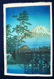 Mount Fuji by Moonlight, Kawai Bashi - Kawase Hasui