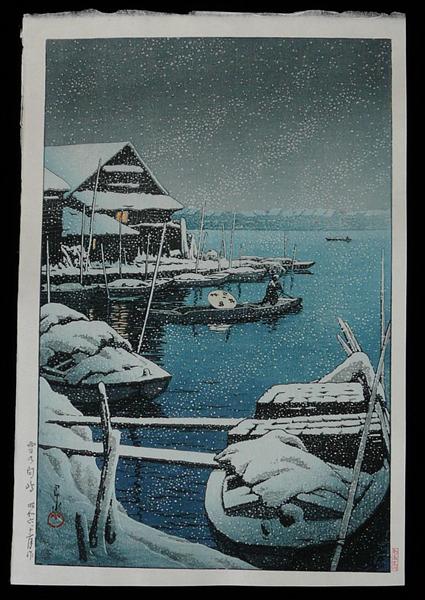 Snow at Mukojima, 1931 - Хасуі Кавасе