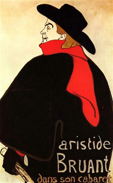 Aristide Bruant in his cabaret, 1892 - 亨利·德·土魯斯-羅特列克