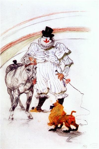 At the circus, horse and monkey dressage, 1899 - Анрі де Тулуз-Лотрек