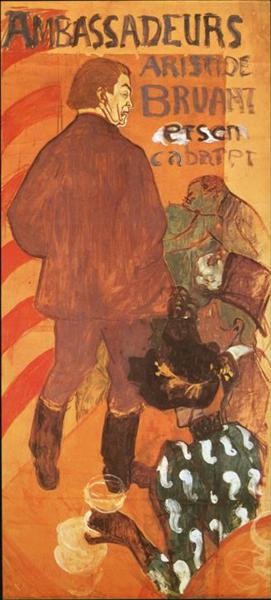 Les Ambassadeurs Aristide Bruant and His Cabaret, 1892 - 亨利·德·土魯斯-羅特列克