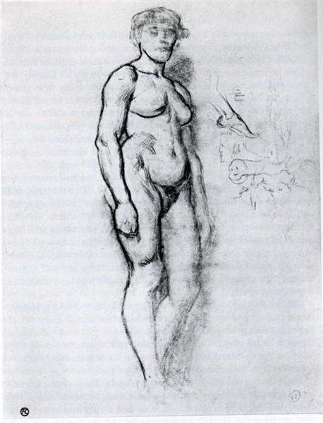 Woman Standing in Semi Profile, 1883 - Анри де Тулуз-Лотрек