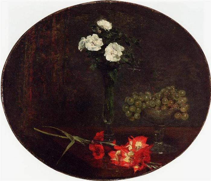 Still Life with Flowers, c.1871 - 方丹‧拉圖爾