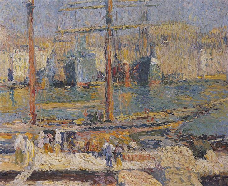 Boats in the Port of Marseille - Анрі Мартен