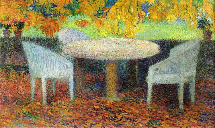 The Large Stone Table under the Chestnut Street at Marquayrol, 1915 - Henri Martin