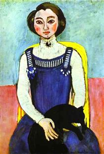 Girl with A Black Cat - Henri Matisse