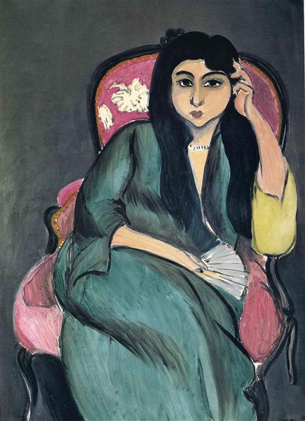Лоретт у зеленому в рожевому кріслі, 1917 - Анрі Матісс