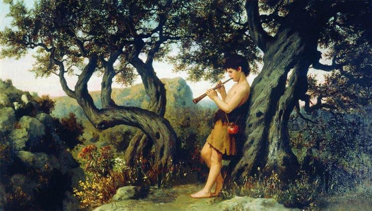 A Shepherd Playing Flute, 1897 - Генрих Семирадский
