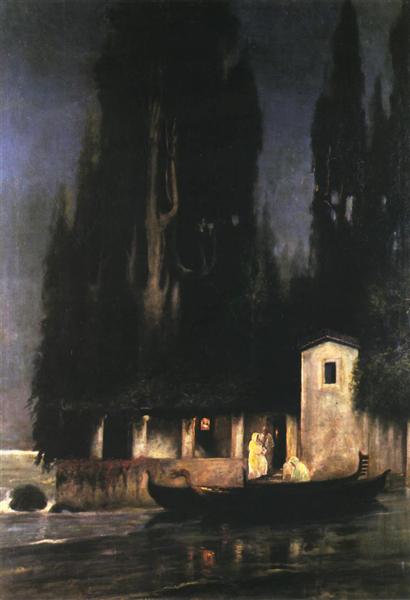 Departure from an Island at Night, c.1890 - Генріх Семирадський