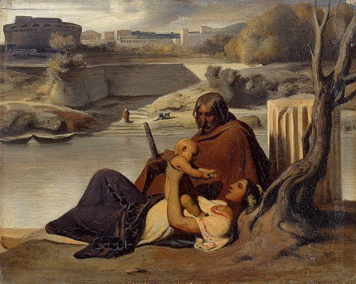 Resting on the Banks of the Tiber, c.1834 - c.1843 - Поль Делярош