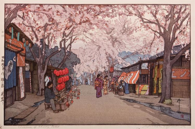 Avenue of Cherry Trees, 1935 - Хироси Ёсида