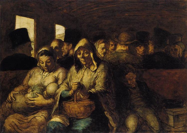 A Wagon of the Third Class, c.1862 - c.1864 - Honore Daumier