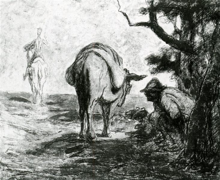 Don Quixote and Sancho Pansa - Honore Daumier