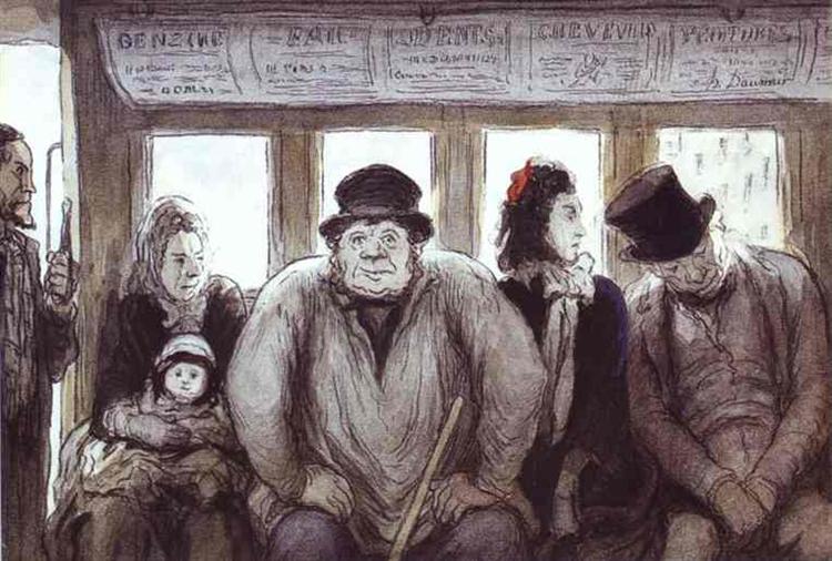 In the Omnibus, 1864 - Honore Daumier