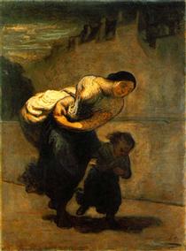 The Burden (The Laundress) - Honore Daumier