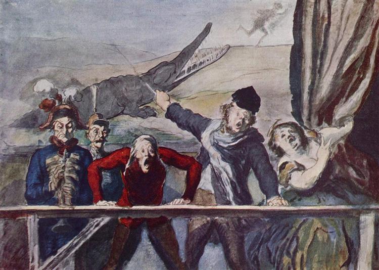 The carnival parade - Honore Daumier