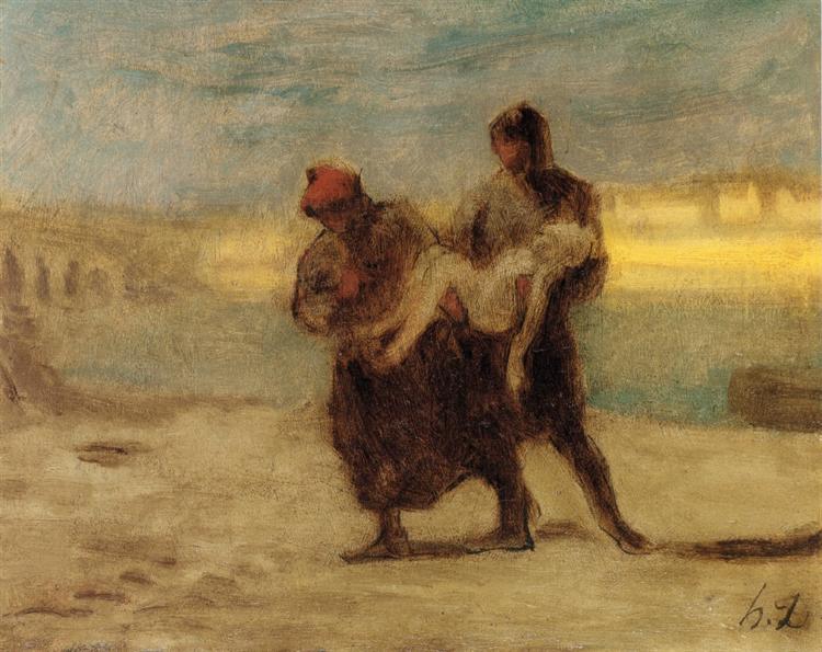 The Rescue - Honoré Daumier